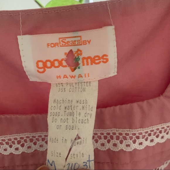 Goodtimes Vintage Floral Nap Dress Midi Length Made in Hawaii Size M/L - Picture 14 of 14